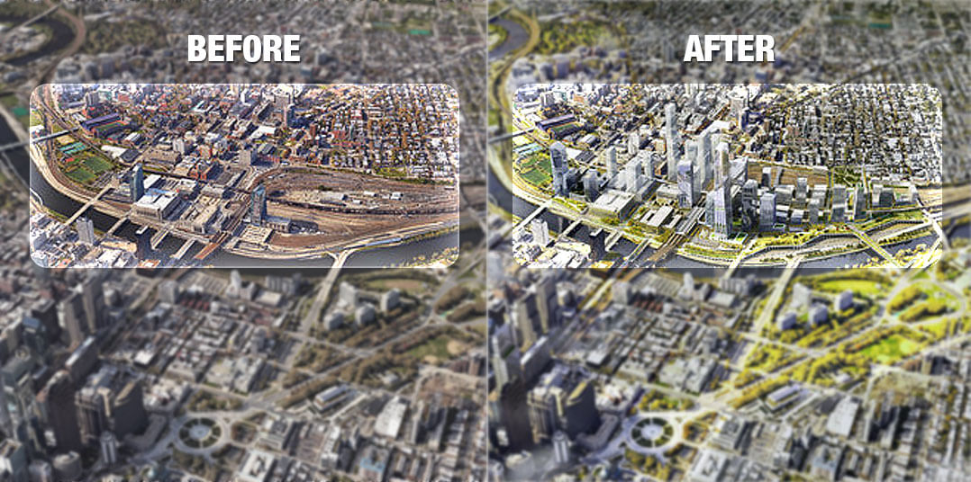 University City Before & After 30th Street Station District Plan
